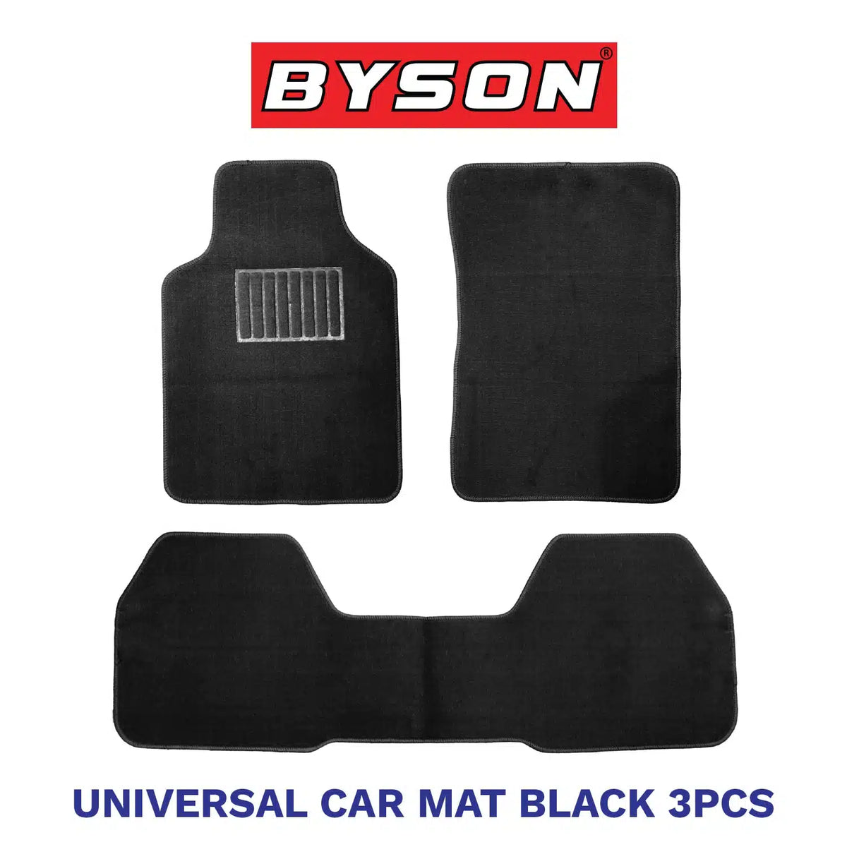 BYSON Durable Waterproof Auto Universal Foot Soft 3 Pieces Car Mats - Image 2
