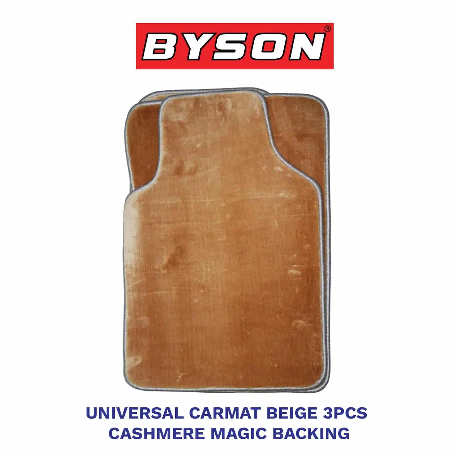 BYSON Durable Waterproof Auto Universal 3-Pieces Car Mats Cashmere Magic Backing - Image 3