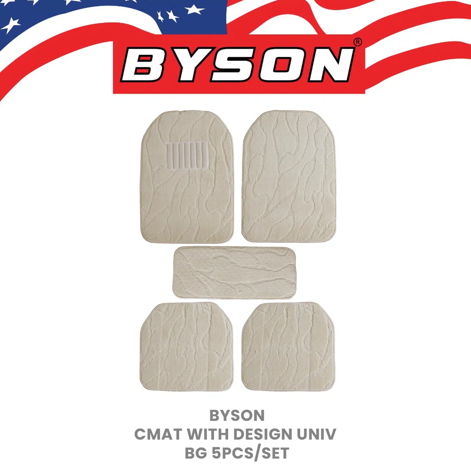 BYSON Durable  Auto Universal 5-Pieces Car Mats with design - Image 2