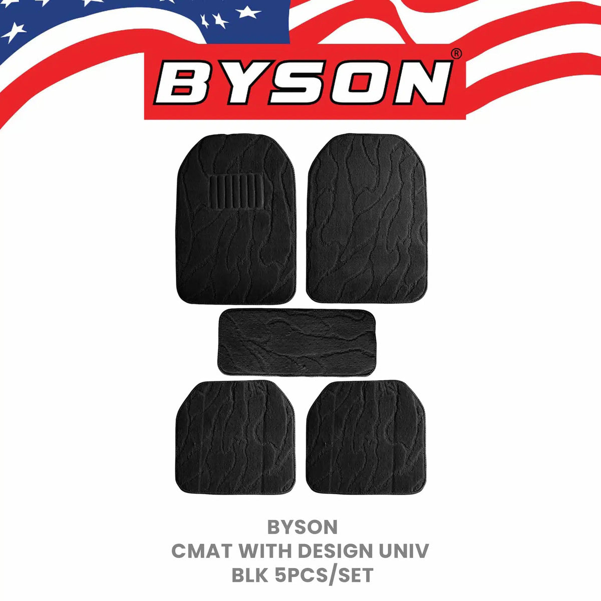 BYSON Durable  Auto Universal 5-Pieces Car Mats with design