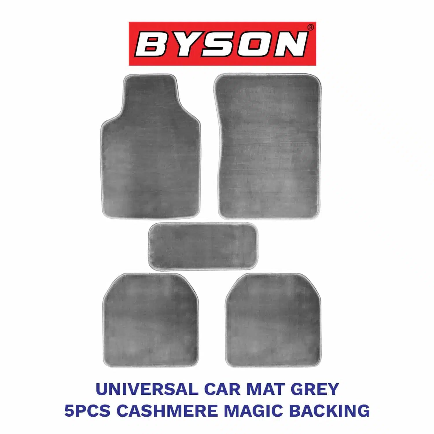 BYSON Durable Auto Universal 5-Pieces Car Mats with Cashmere Magic Backing - Image 2