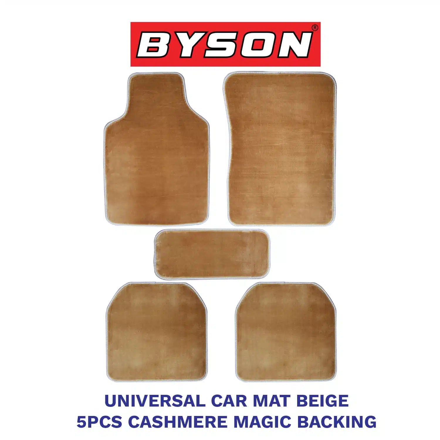 BYSON Durable Auto Universal 5-Pieces Car Mats with Cashmere Magic Backing - Image 3