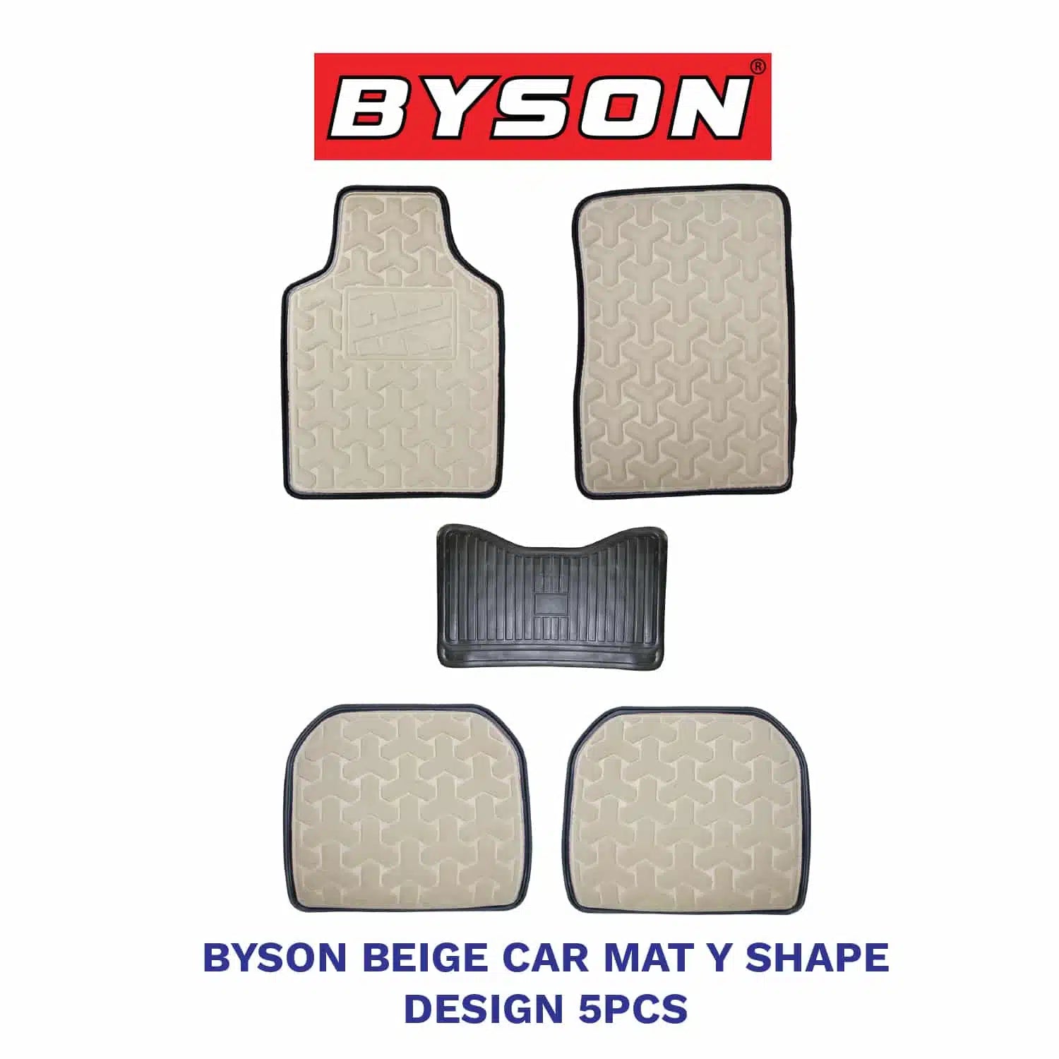 BYSON Durable Auto Universal Car Mat Y Shape Design 5-Pieces Cutting - Image 2