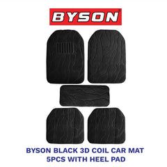 BYSON Durable Auto Universal Car Mat 3D Coil with Heel Pad 5-Pieces Cutting - Image 2