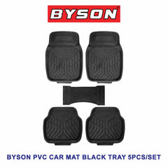 BYSON PVC Car Mat Black Tray 5 pieces set