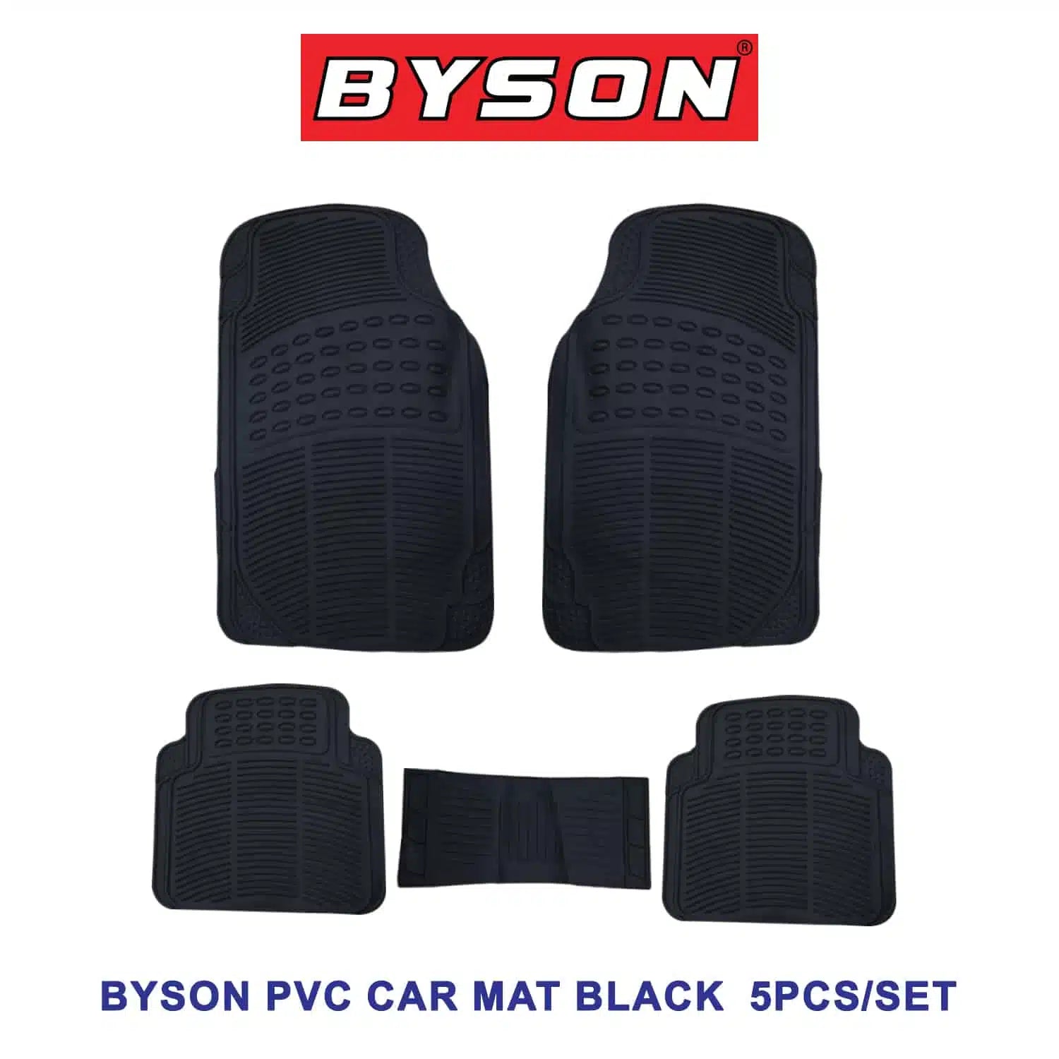 BYSON Universal PVC Car Mat Black 5 Pieces Set - Image 2
