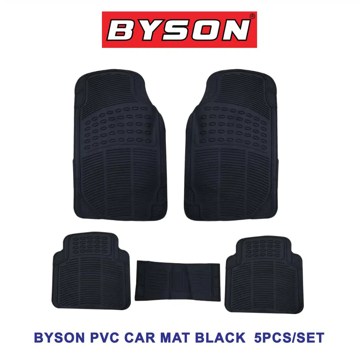 BYSON Universal PVC Car Mat Black 5 Pieces Set - Image 2