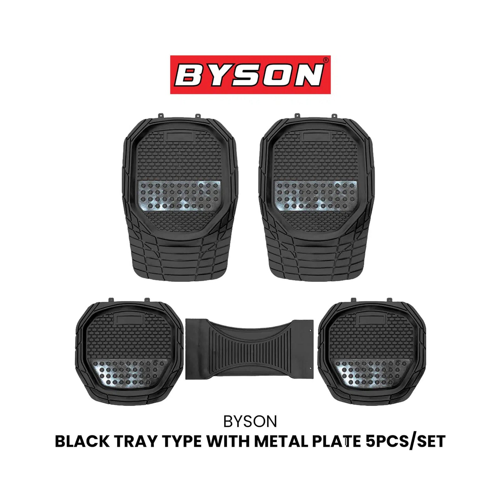 BYSON Car Mat Tray with Metal Plate