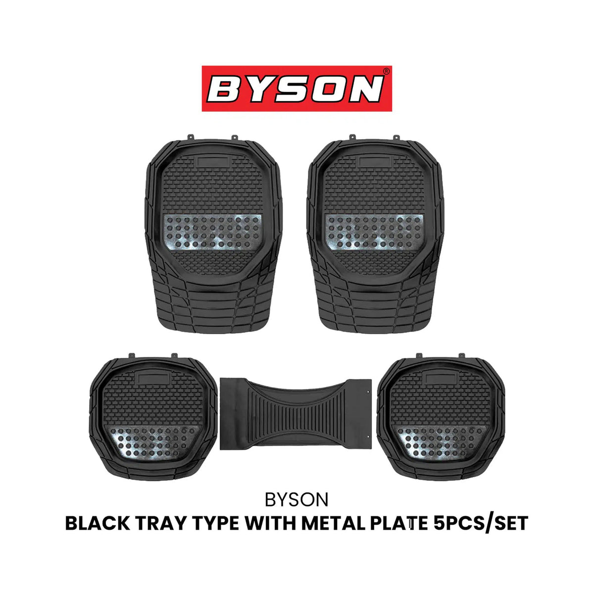 BYSON Car Mat Tray with Metal Plate