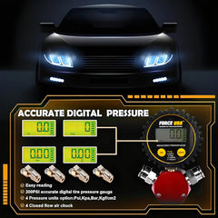 FORCE USA 4 Way Tire Inflation Deflation System with Digital Tire Pressure Gauge - Image 2