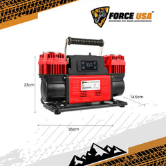 FORCE USA DIGITAL HEAVY DUTY DOUBLE CYLINDER AIR COMPRESSOR-RED - Image 2
