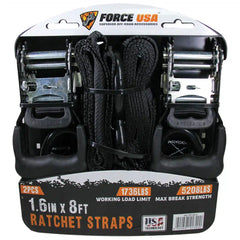 FORCE USA RATCHET TIE DOWN KIT 1.6x8FT 2PC/SET