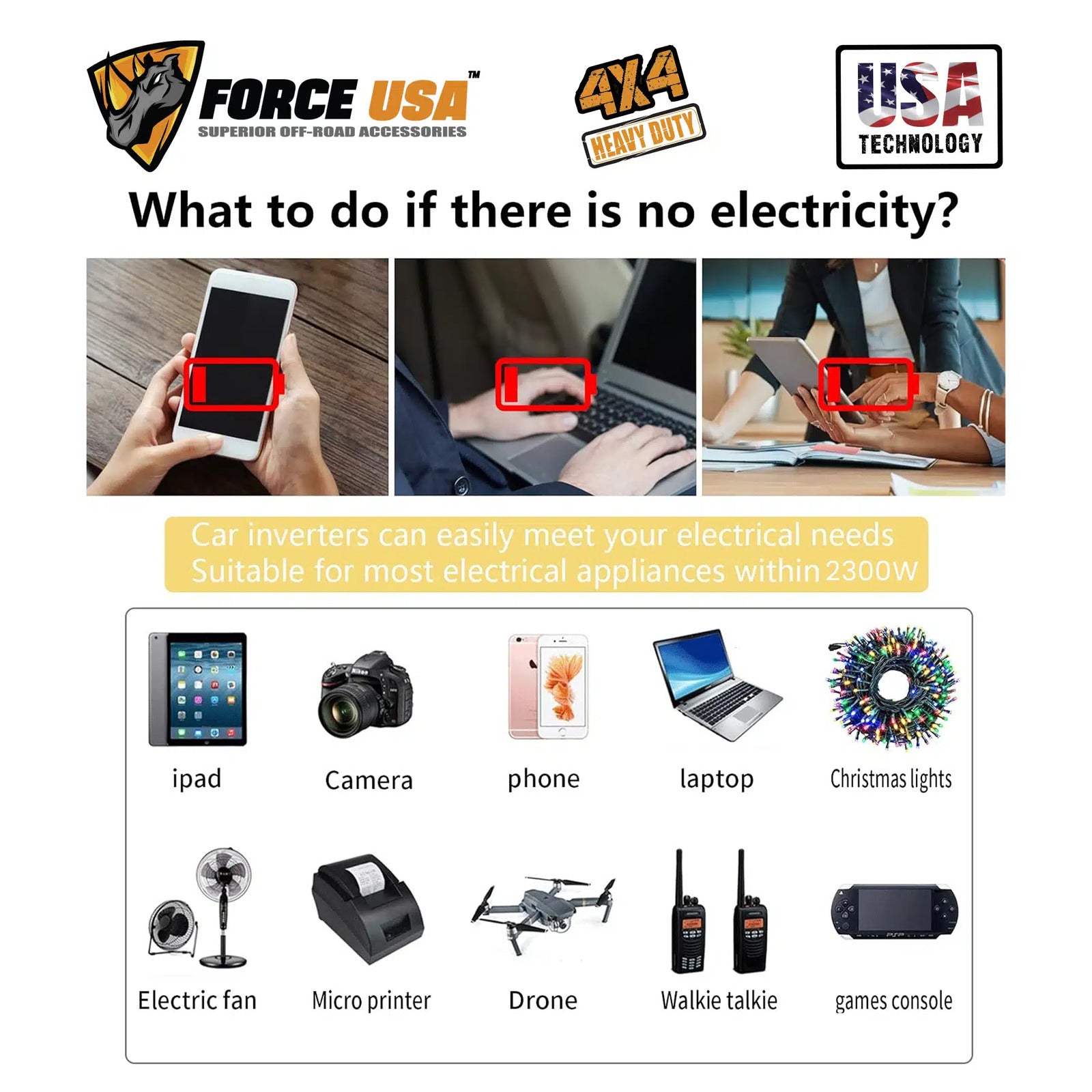 FORCE USA CAR INVERTER -2300 WATT - Image 4
