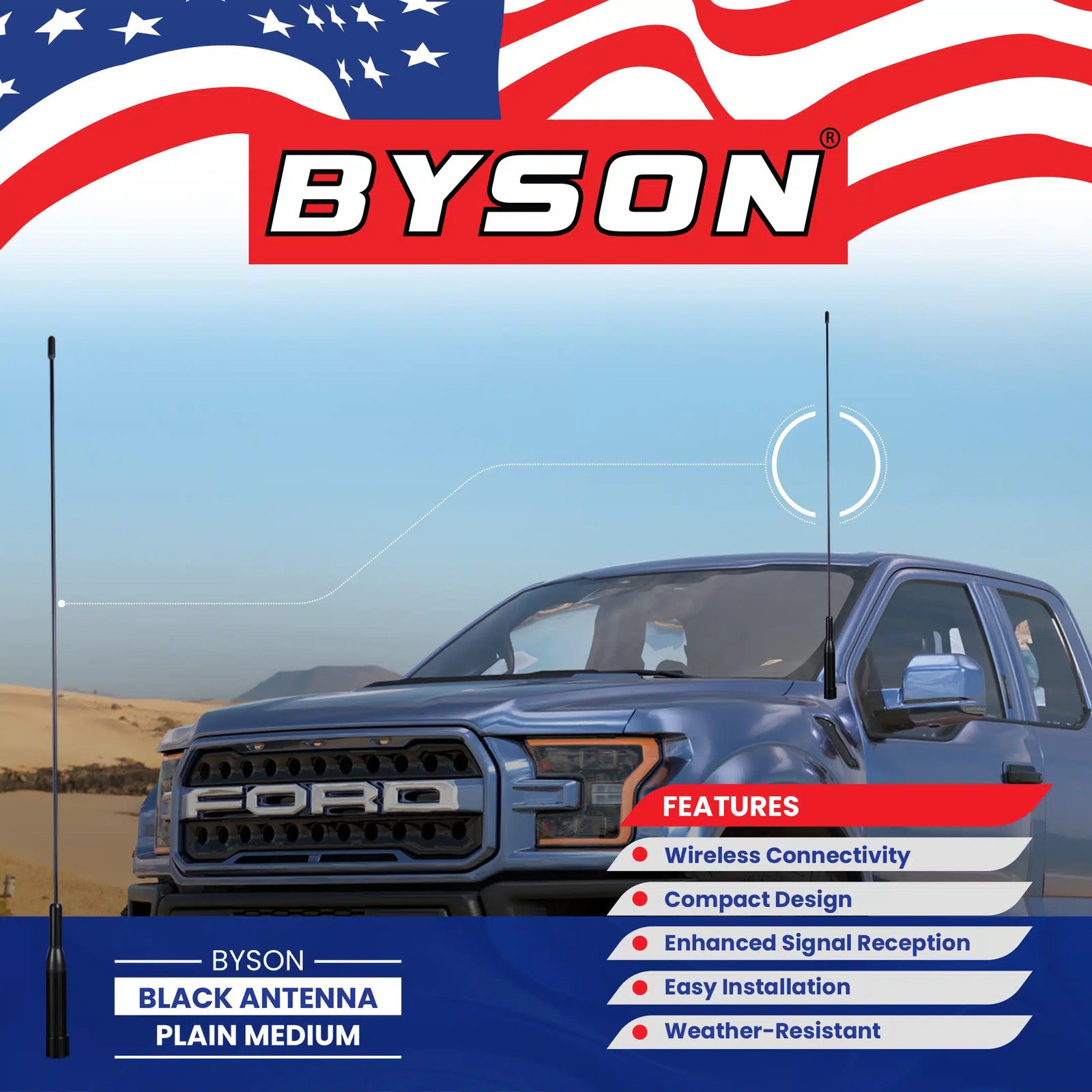 BYSON BLACK ANTENNA PLAIN MEDIUM - Image 5