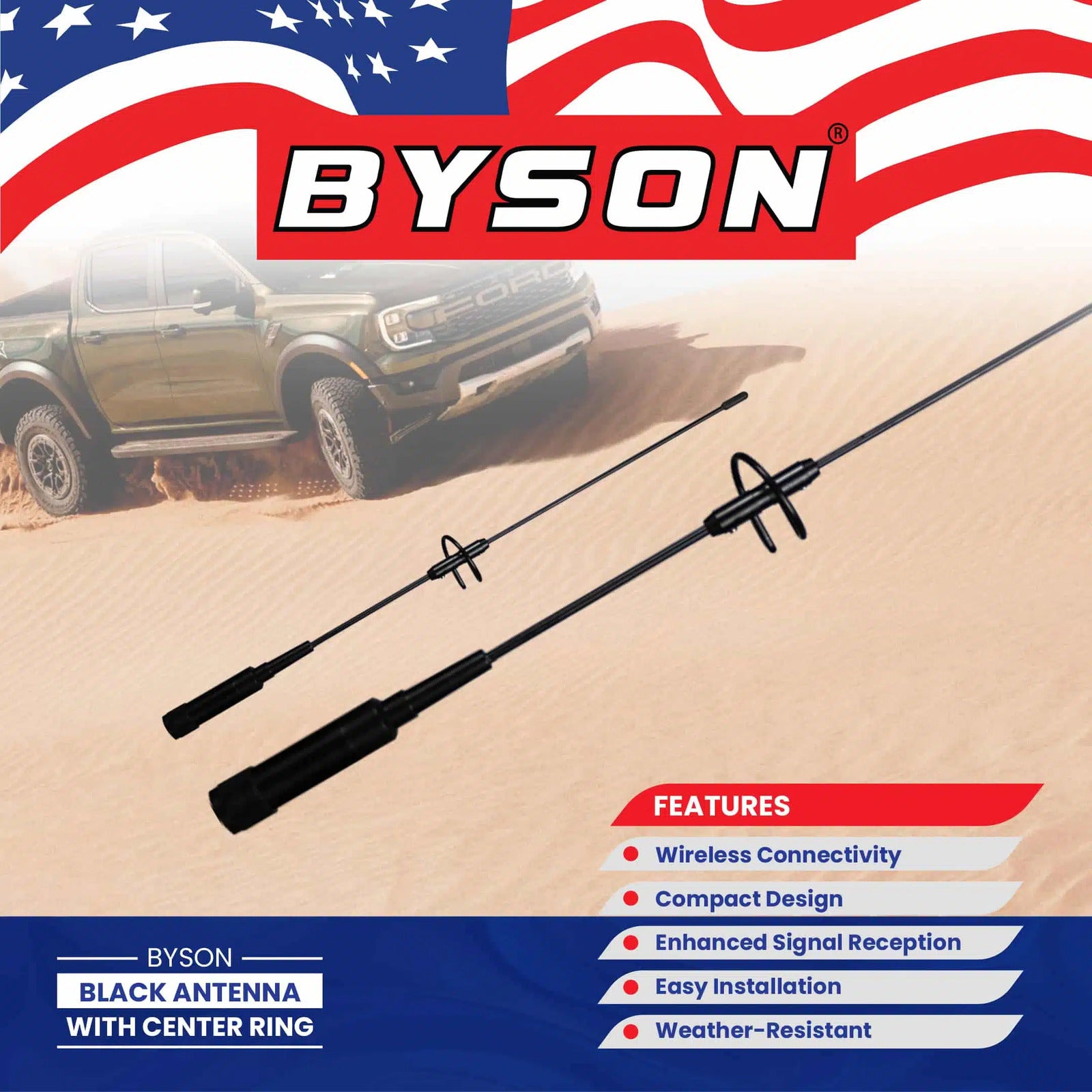 BYSON BLACK ANTENNA WITH CENTER RING - Image 2