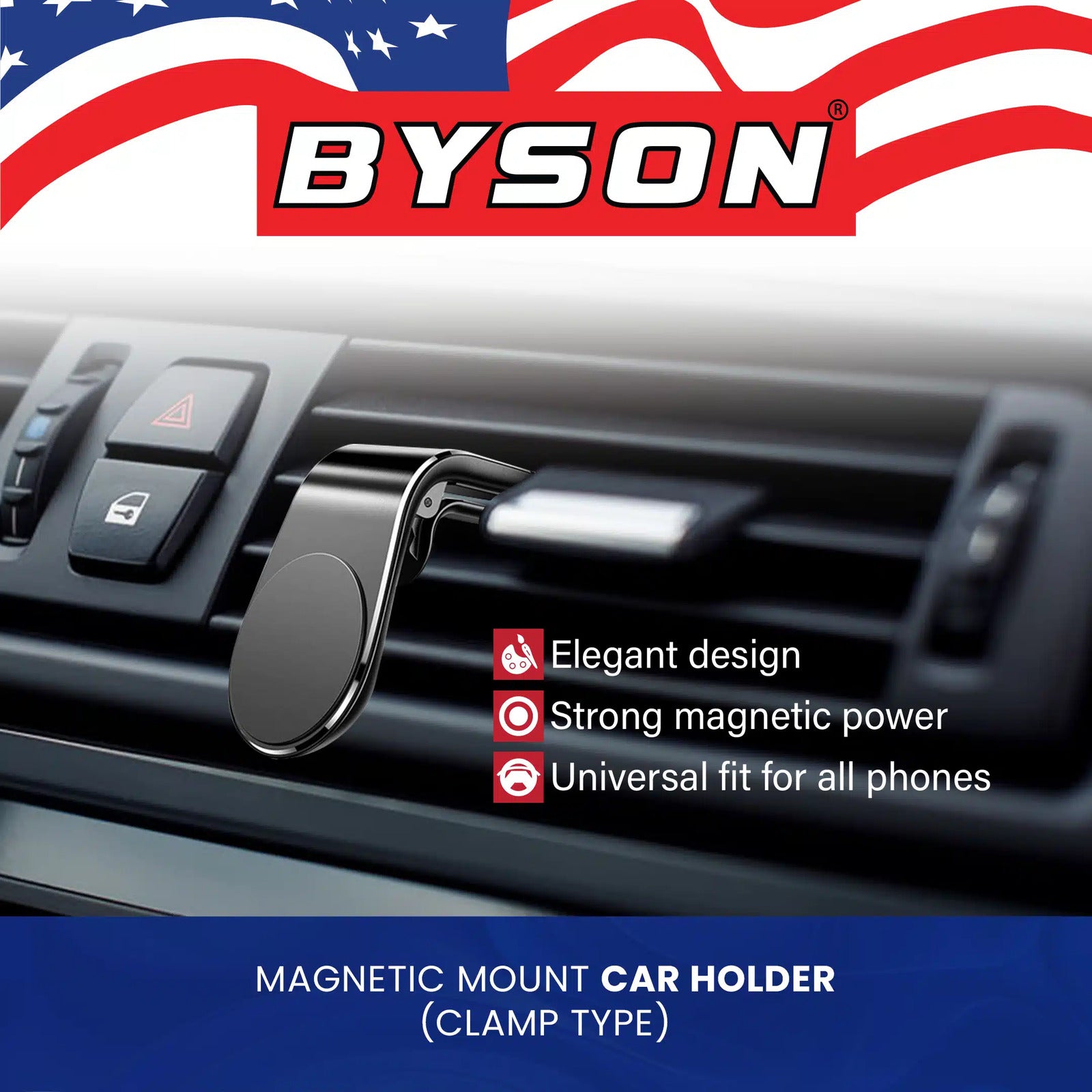 BYSON MAGNETIC MOUNT CAR HOLDER (CLAMP TYPE) - Image 3