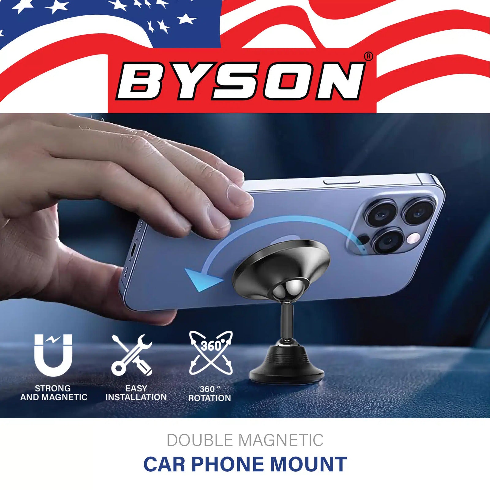 BYSON DOUBLE MAGNET + MAG SAFE CAR PHONE MOUNT - Image 3