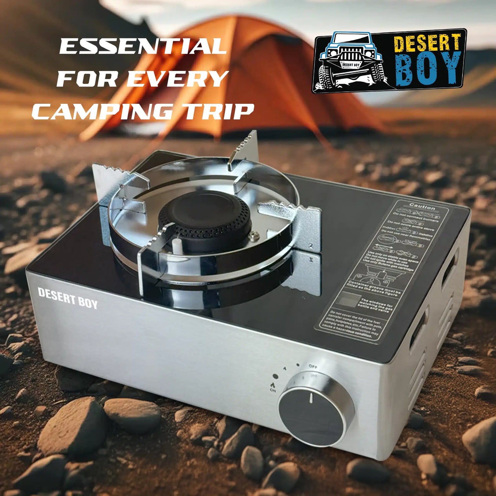 DESERT BOY Camping Stove Chrome/Black - Image 5