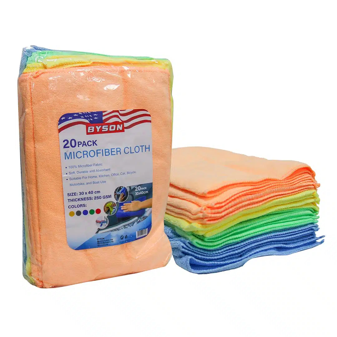 BYSON 20PK 250GSM 30*40CM MICROFIBER CLOTH