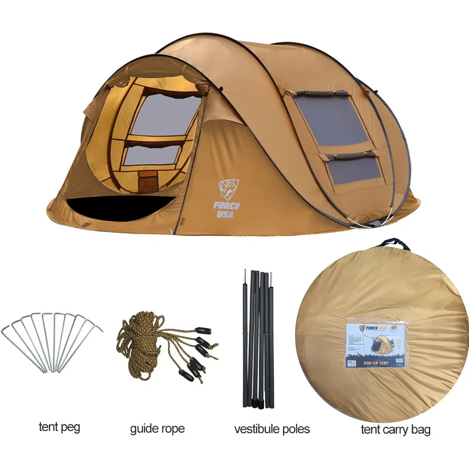 FORCE USA POP-UP TENT FOR OUTDOOR ADVENTURES. - Image 5
