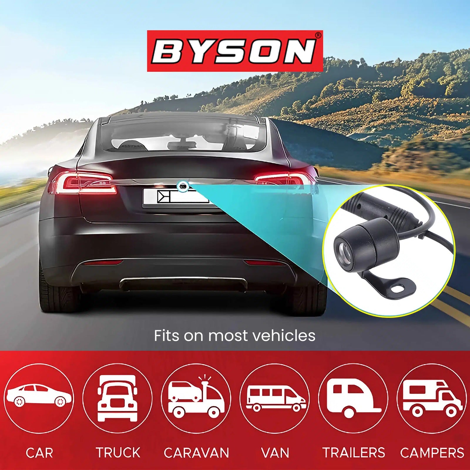 BYSON ROUND REAR CAMERA WITH FISH LENS WITH STAND (CVBS) - Image 5