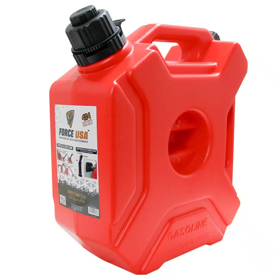 FORCE USA FLAT PLASTIC JERRY CAN- 5-Liter