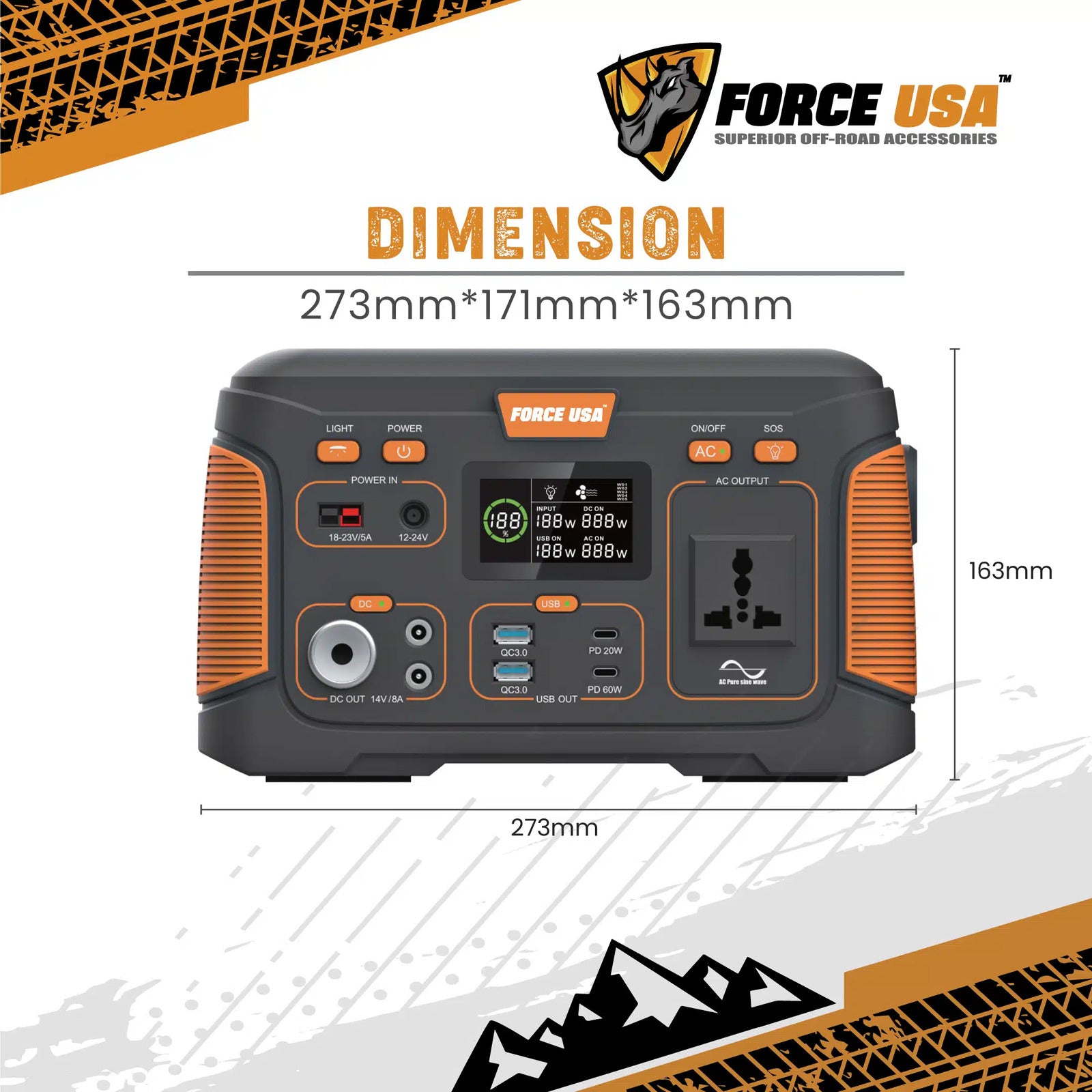 FORCE USA PORTABLE POWER STATION 300W - Image 3