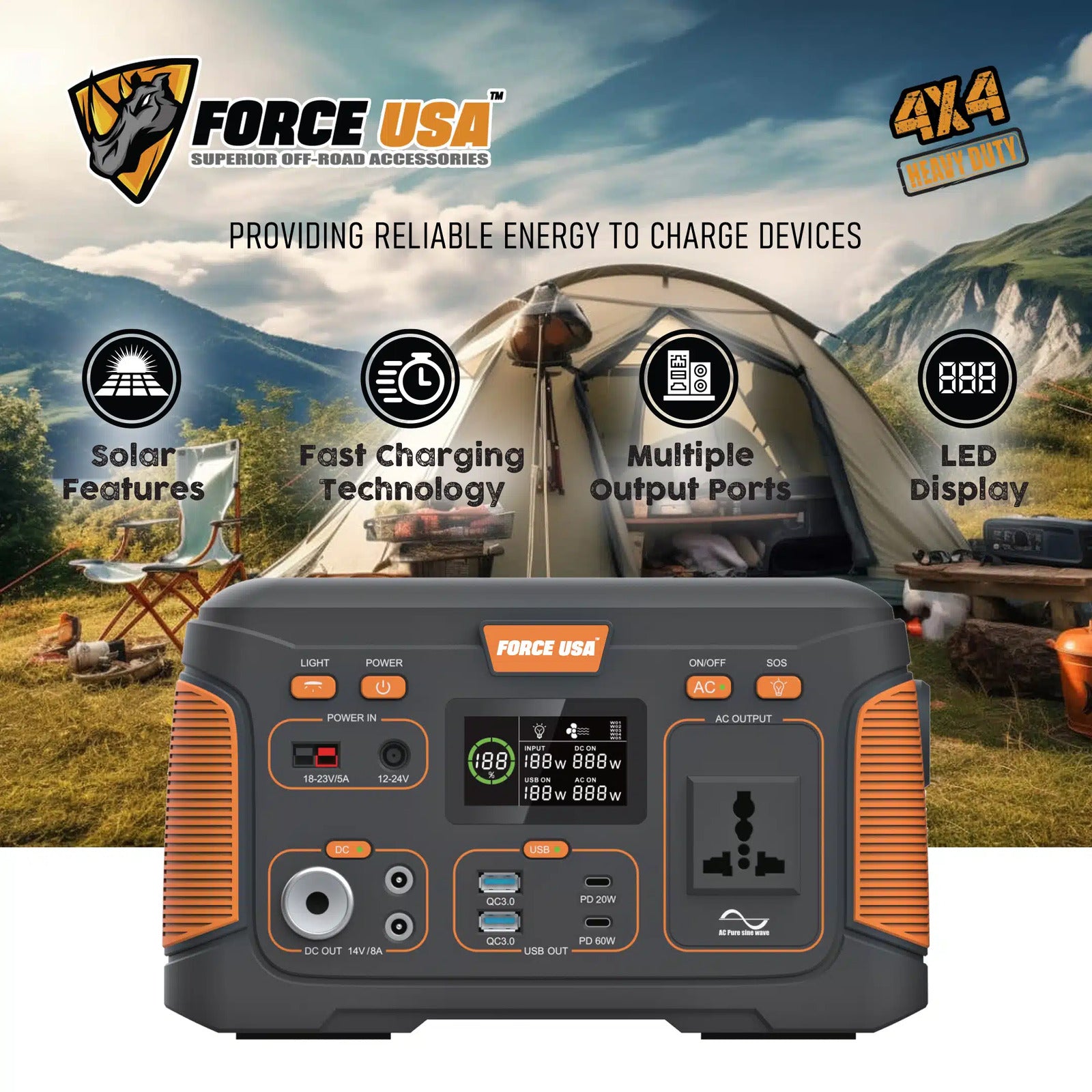 FORCE USA PORTABLE POWER STATION 300W - Image 4