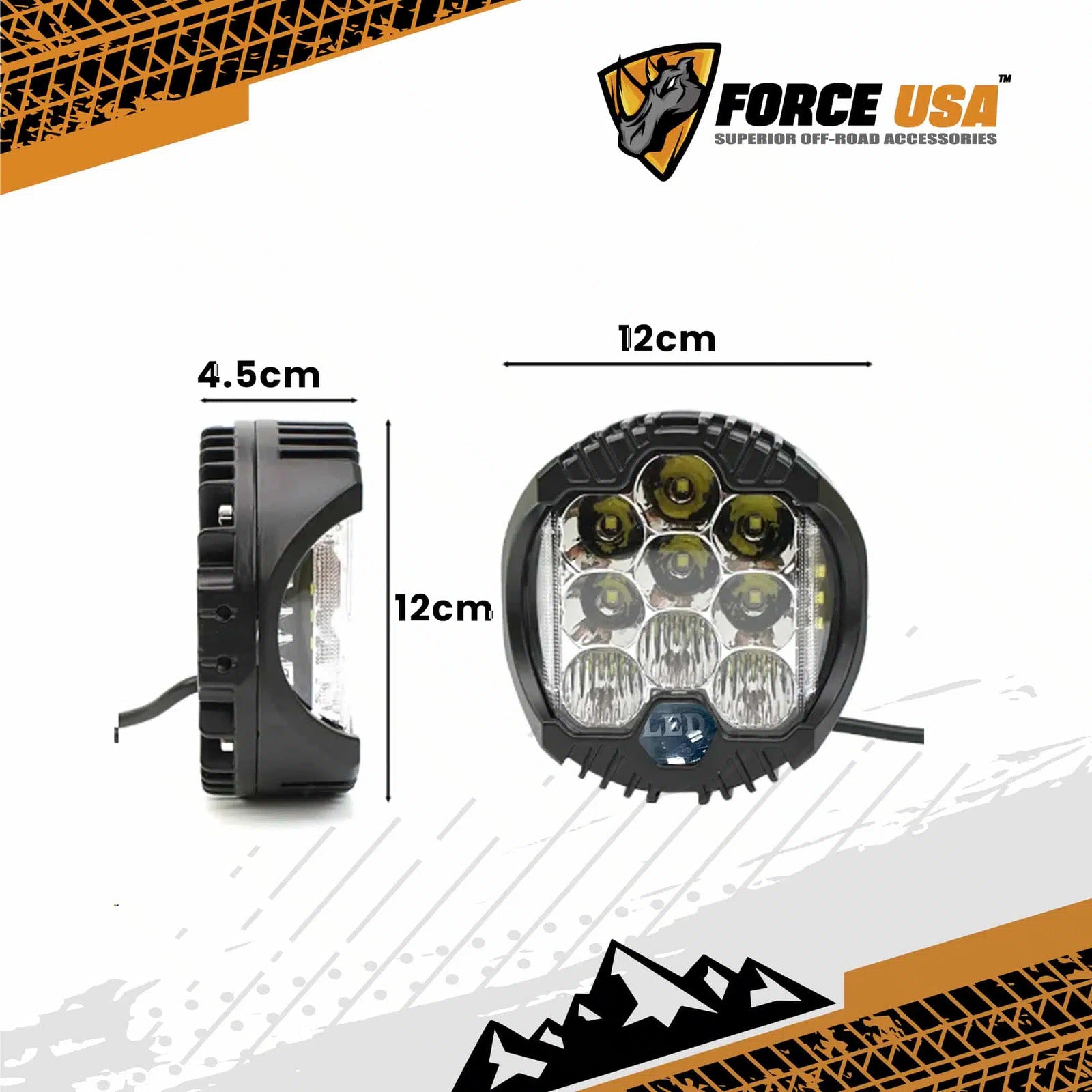 FORCE USA ROUND CAMPING LIGHT WHITE/YELLOW - Image 2