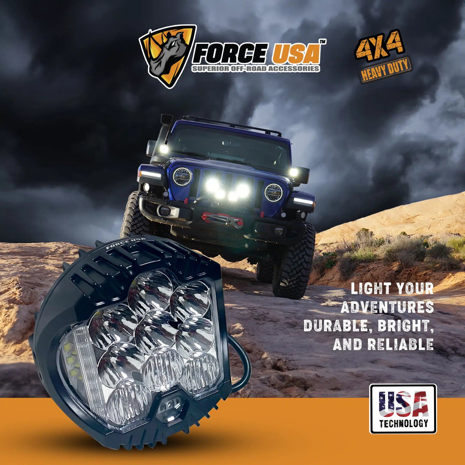FORCE USA ROUND CAMPING LIGHT WHITE/YELLOW - Image 4