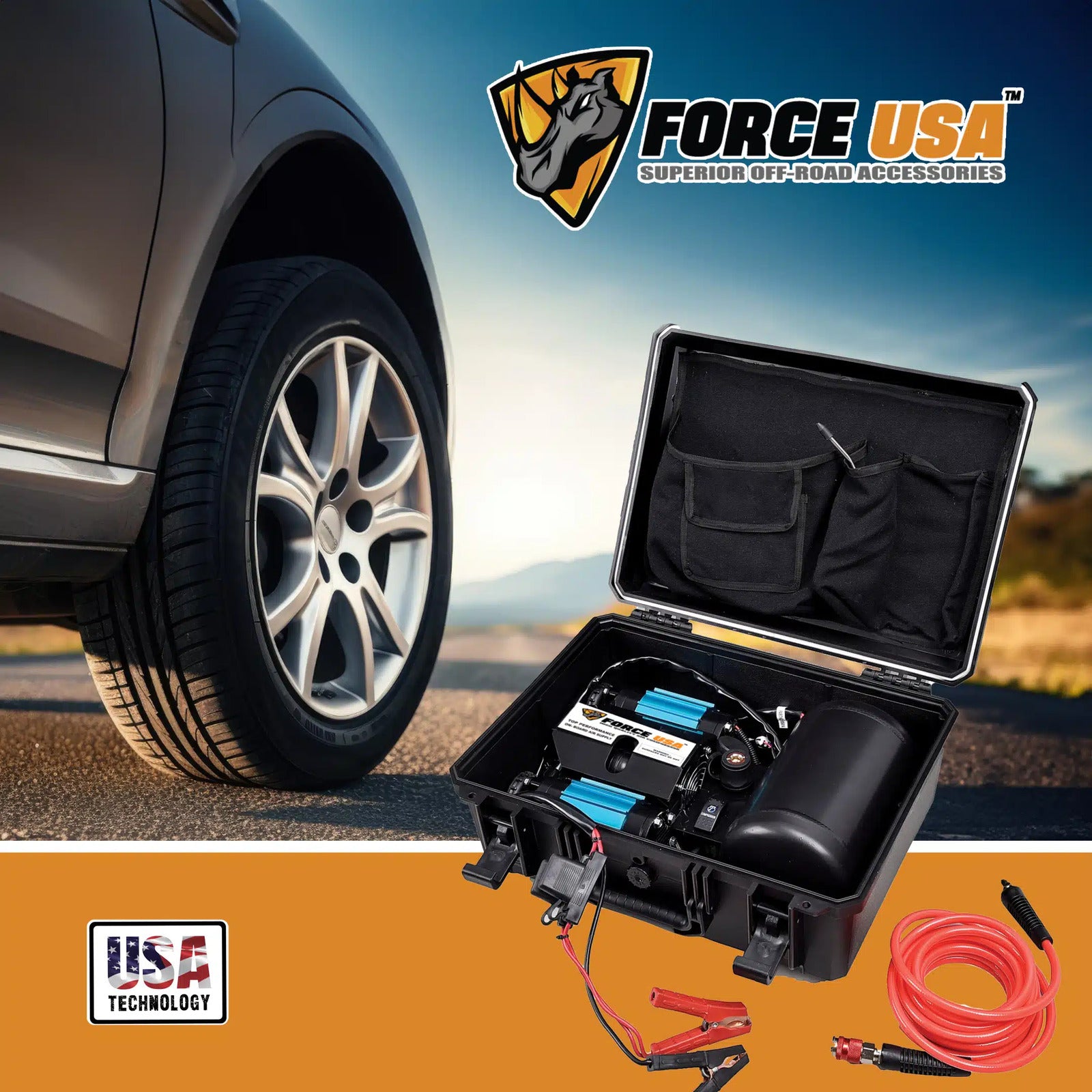 Force USA Powerful Air Compressor with Built-In Air Tank - Image 5