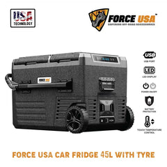 FORCE USA Portable Dual Zone Fridge 45L With Tyre : Battery Protection - Image 2