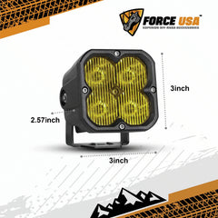 FORCE USA 3 IN COMPACT CUBE DRIVING LUMA LIGHT-YELLOW - Image 2