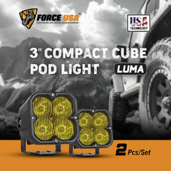 FORCE USA 3 IN COMPACT CUBE DRIVING LUMA LIGHT-YELLOW - Image 4