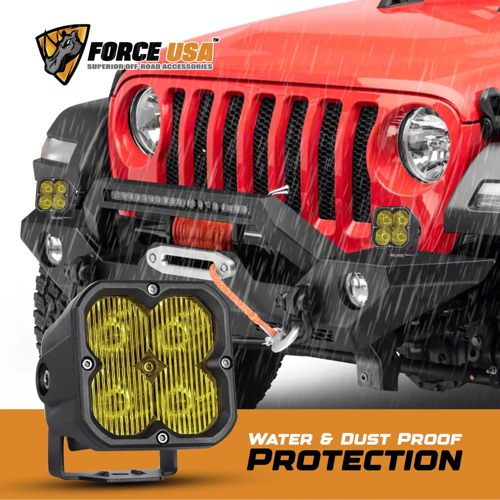 FORCE USA 3 IN COMPACT CUBE DRIVING LUMA LIGHT-YELLOW - Image 3