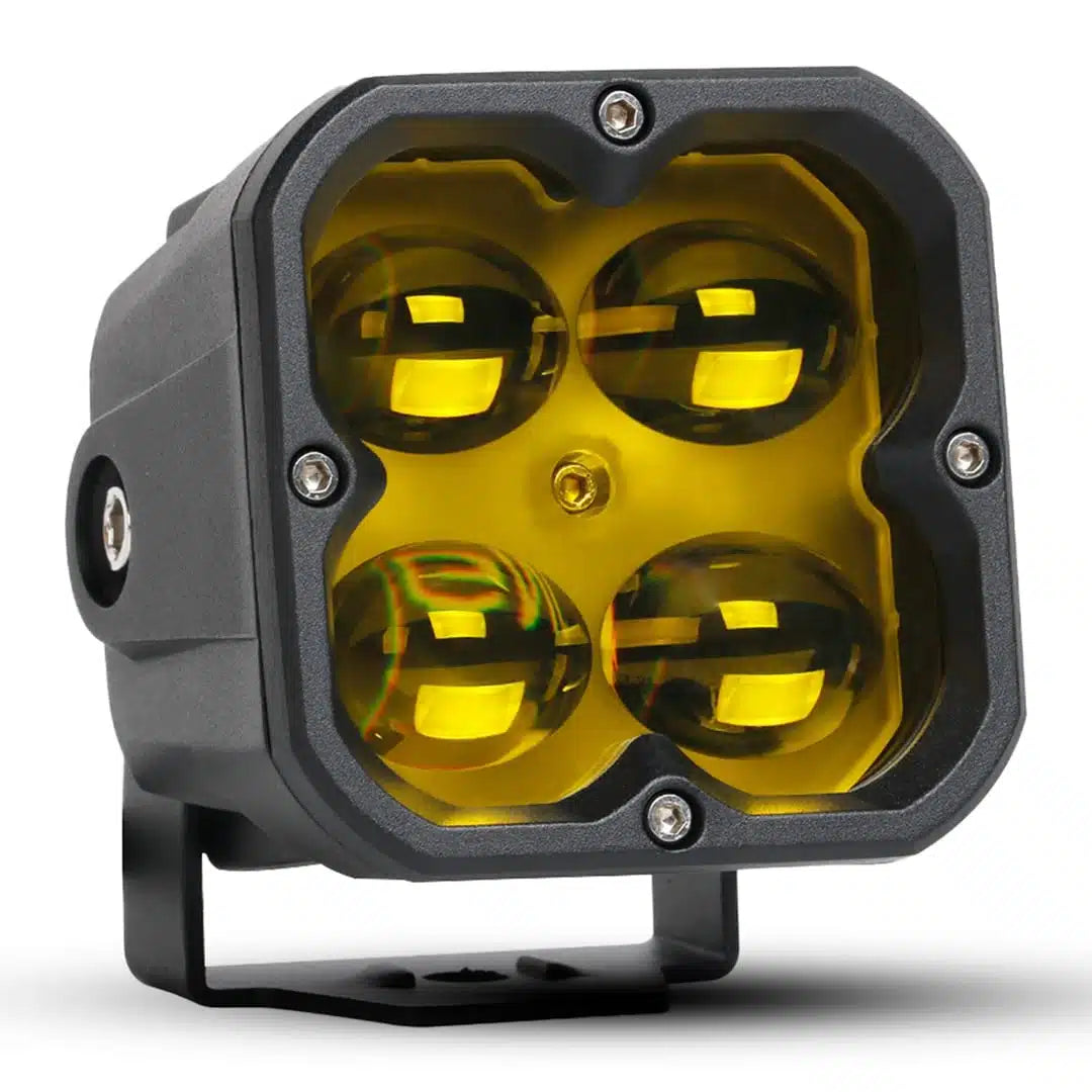 FORCE USA 3 IN COMPACT CUBE DRIVING LUMA LIGHT FOG - YELLOW