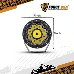 FORCE USA CYCLON 7" HEAVY DUTY LED LIGHT SPOT WHITE (PAIR) - Image 2