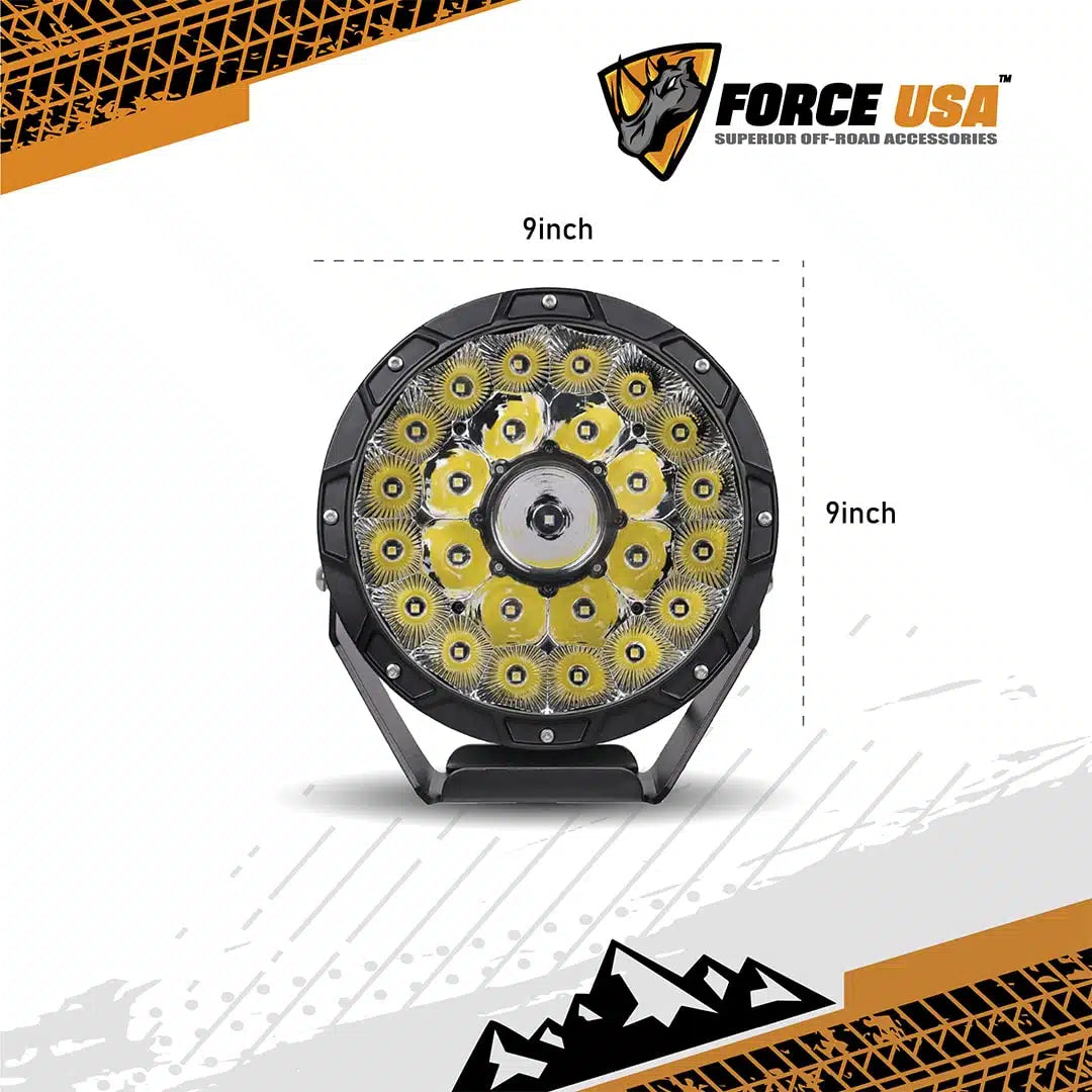 FORCE USA CYCLON 9" HEAVY DUTY LED LIGHT SPOT � WHI - Image 2