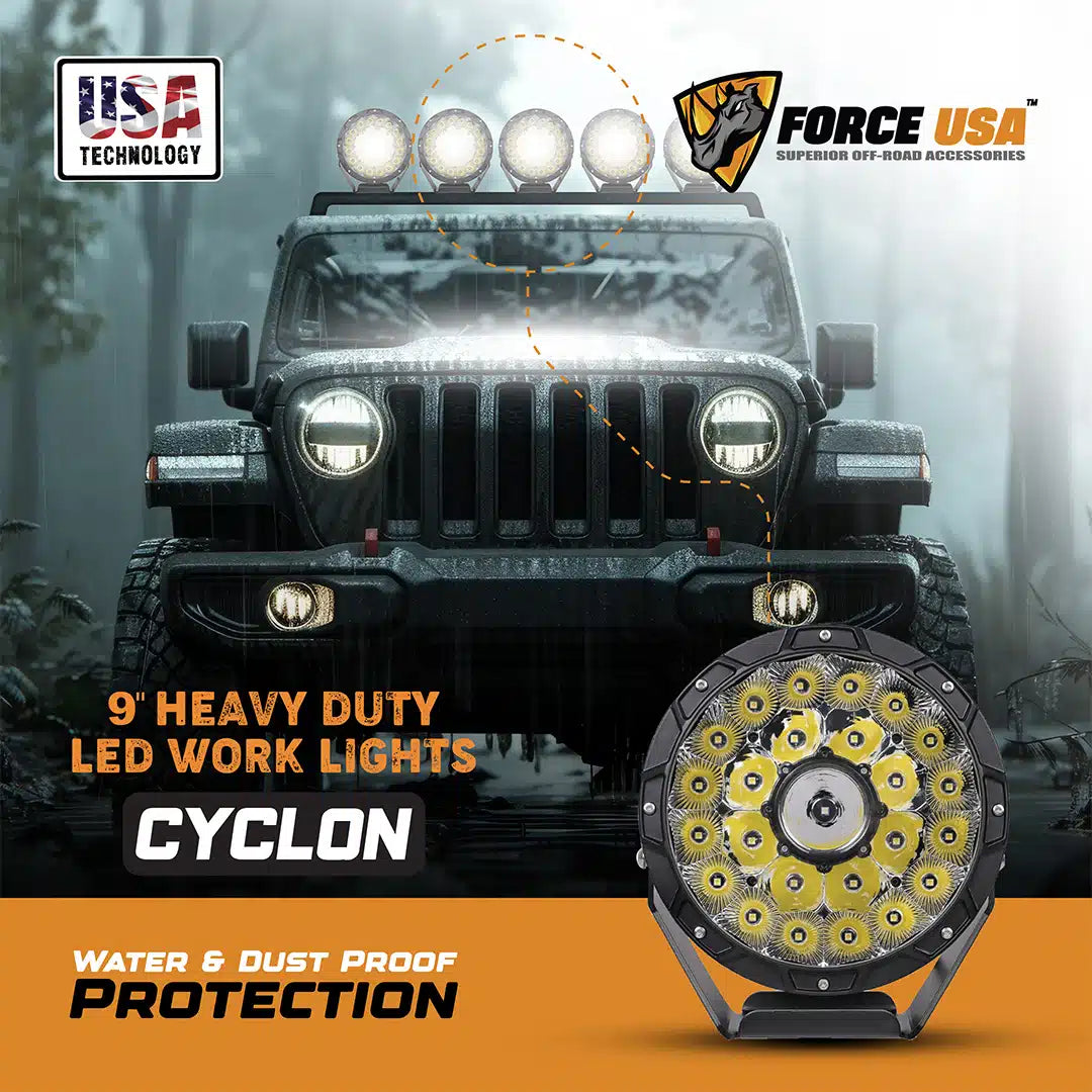 FORCE USA CYCLON 9" HEAVY DUTY LED LIGHT SPOT � WHI - Image 5