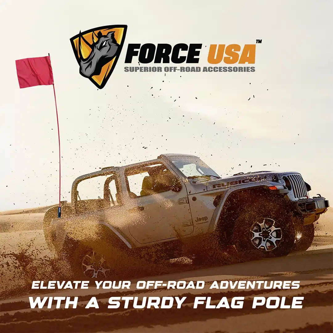 FORCE USA RED FULL POLE WITH FLAG & BLACK LOCK TYPE - Image 2