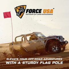 FORCE USA RED FULL POLE WITH FLAG & BLACK LOCK TYPE - Image 2
