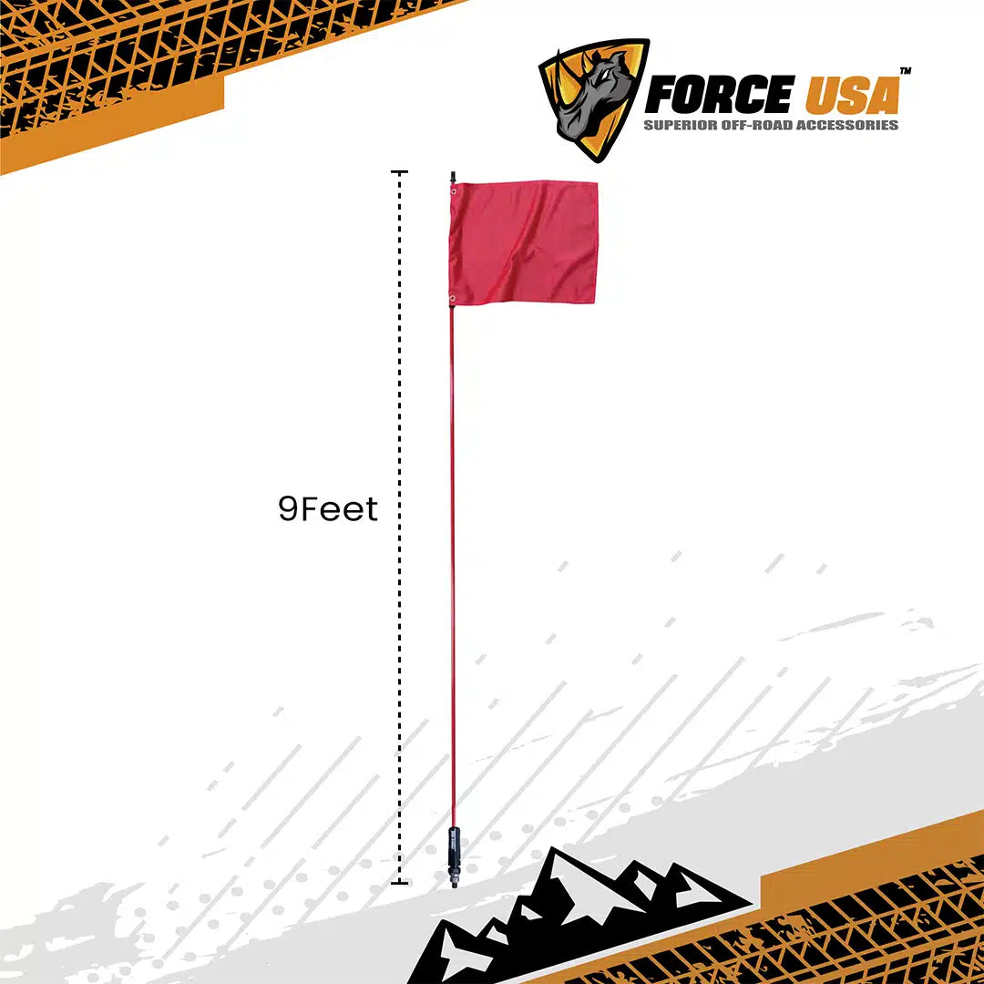 FORCE USA RED FULL POLE WITH FLAG & BLACK LOCK TYPE - Image 5
