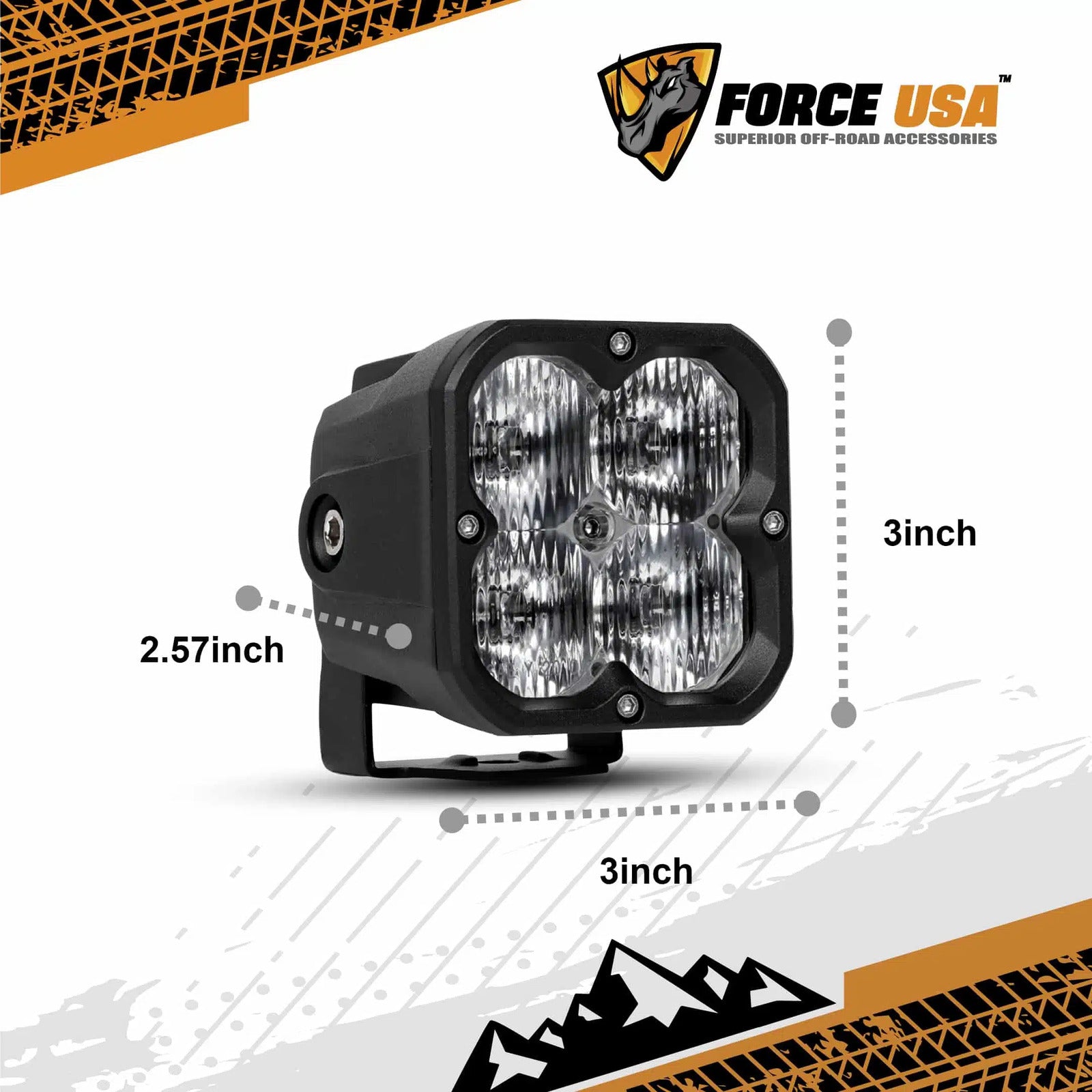 FORCE USA 3 IN COMPACT CUBE DRIVING LUMA LIGHT-WHITE - Image 2