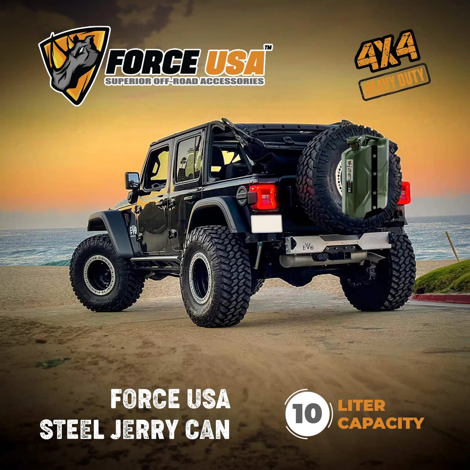 FORCE USA Steel Jerry Can - 10 Liters - Image 3