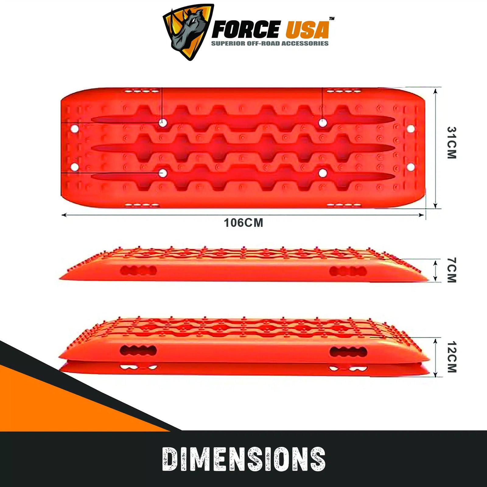 Force USA Traction Boards Off-Road Recovery Track Boards Tire Ladder 4WD - Image 2