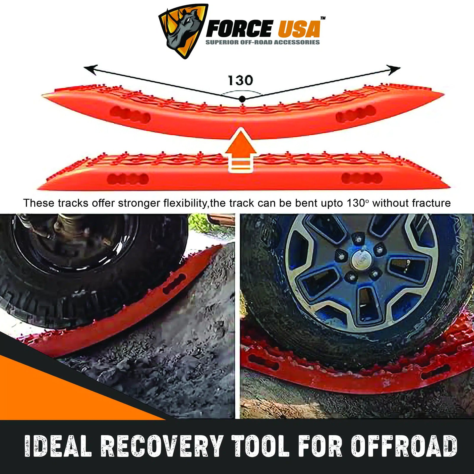 Force USA Traction Boards Off-Road Recovery Track Boards Tire Ladder 4WD - Image 5