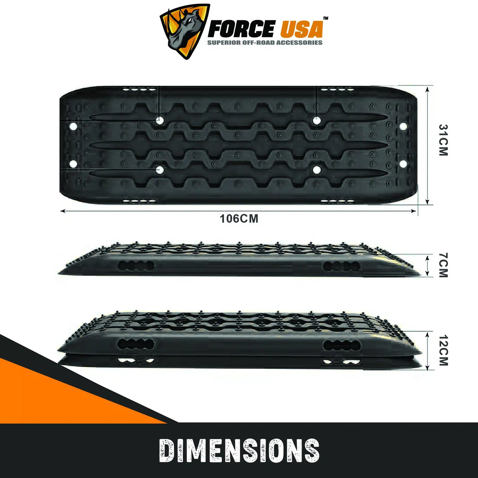 Force USA Traction Boards Off-Road Recovery Track Boards Tire Ladder 4WD - Image 2