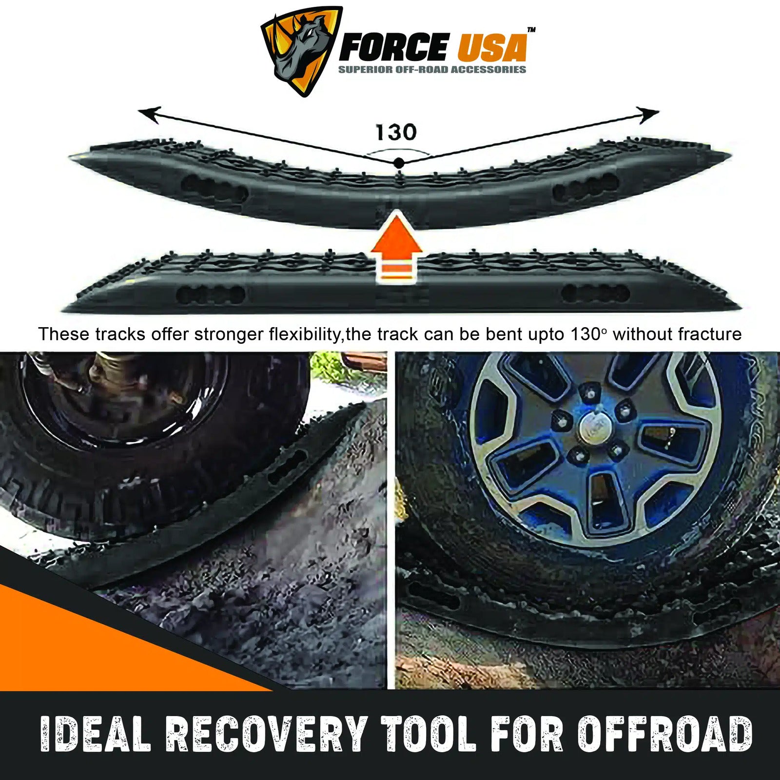Force USA Traction Boards Off-Road Recovery Track Boards Tire Ladder 4WD - Image 6