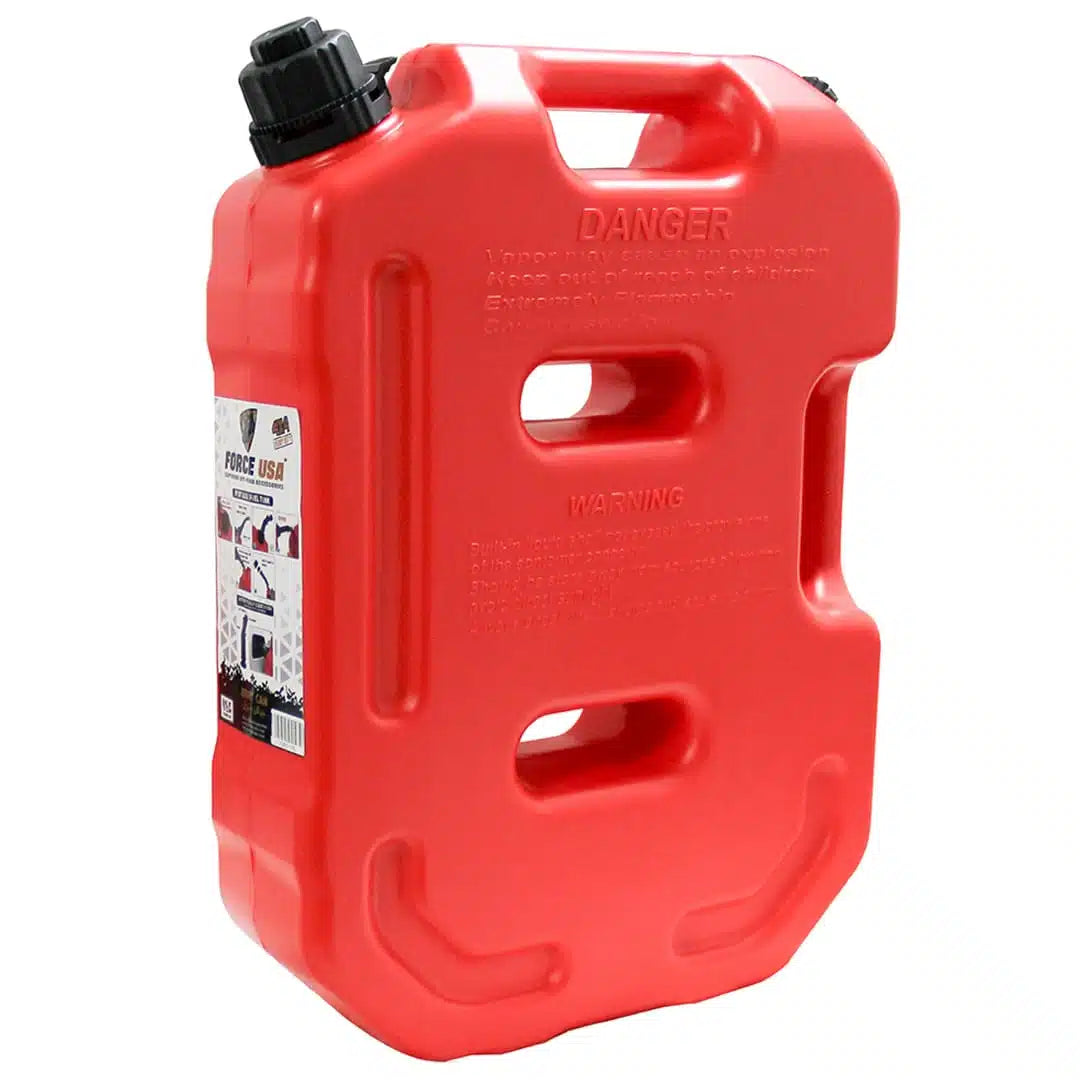 FORCE USA FLAT PLASTIC JERRY CAN- 10-Liter