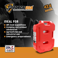 FORCE USA FLAT PLASTIC JERRY CAN- 10-Liter - Image 4